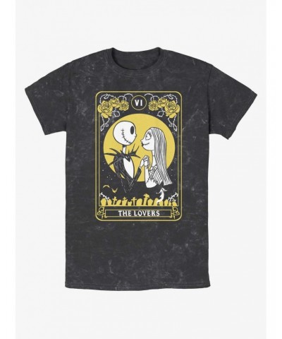 Disney The Nightmare Before Christmas The Lovers Tarot Card Mineral Wash T-Shirt $10.62 T-Shirts