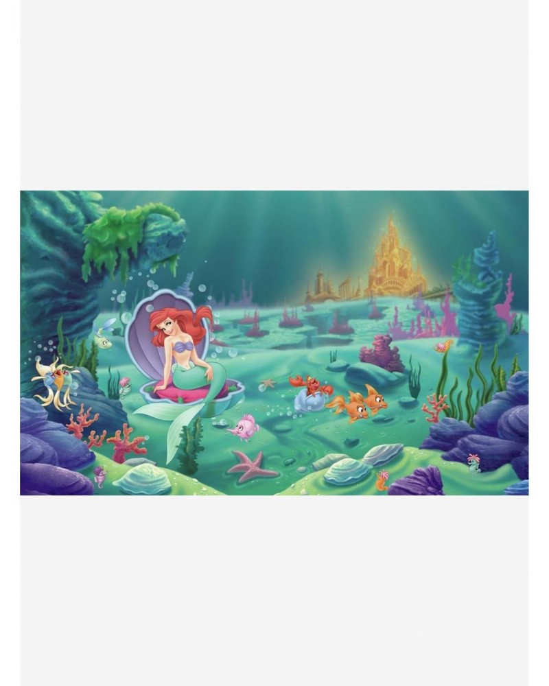 Disney Princess The Little Mermaid Chair Rail Prepasted Mural $76.56 Murals