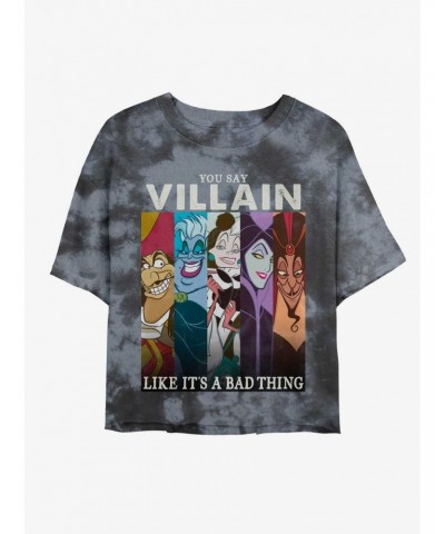 Disney Villains You Say Villain Likes It's A Bad Thing Tie-Dye Girls Crop T-Shirt $8.96 T-Shirts