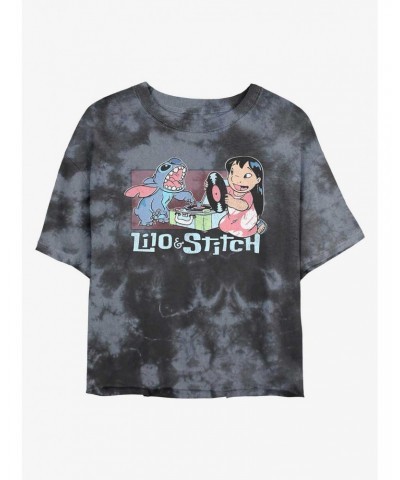 Disney Lilo & Stitch Duo Records Tie-Dye Girls Crop T-Shirt $14.45 T-Shirts