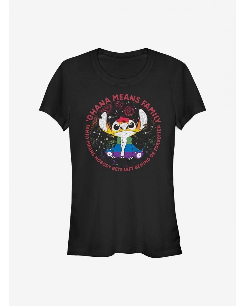 Disney Stitch Ohana Means Family Rainbow Pride T-Shirt $9.71 T-Shirts