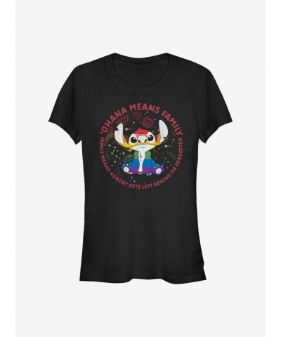 Disney Stitch Ohana Means Family Rainbow Pride T-Shirt $9.71 T-Shirts