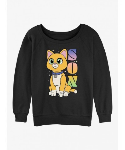 Disney Pixar Lightyear Sox Robot Cat Girls Slouchy Sweatshirt $11.07 Sweatshirts