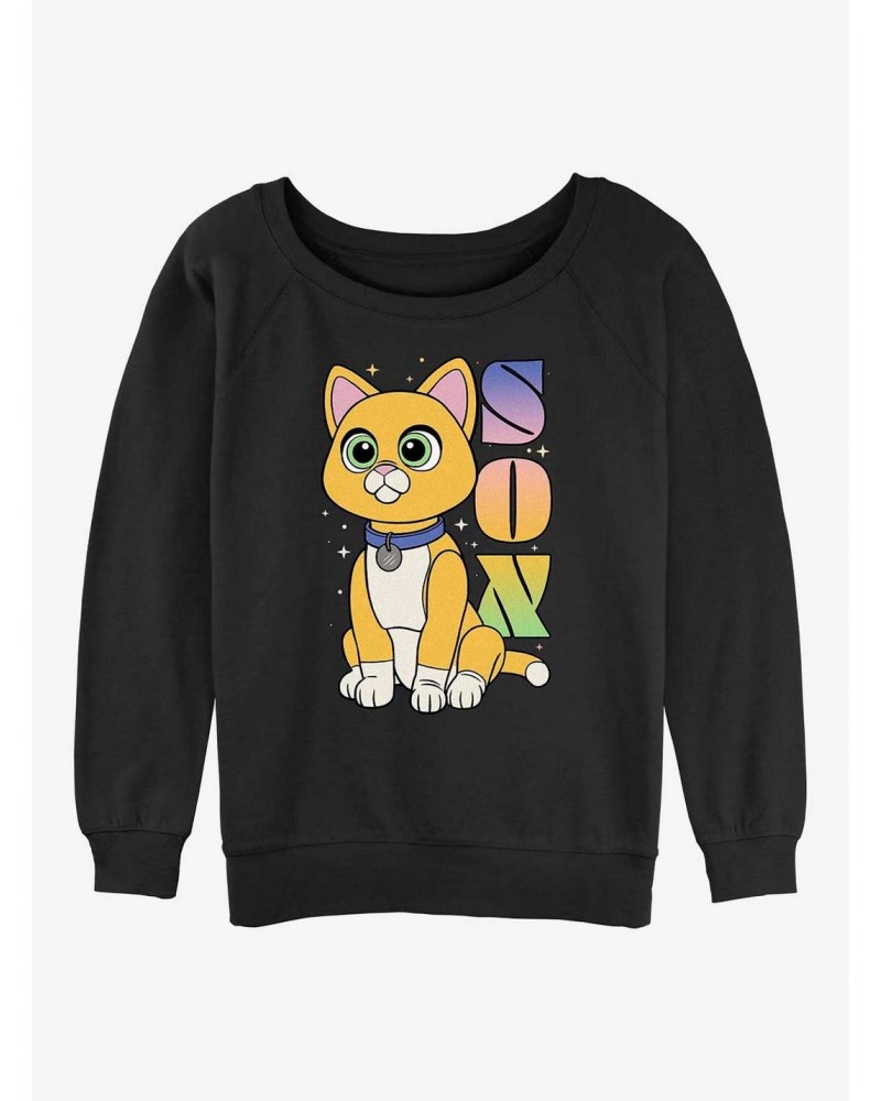 Disney Pixar Lightyear Sox Robot Cat Girls Slouchy Sweatshirt $11.07 Sweatshirts