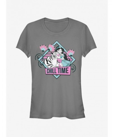 Disney Aladdin Jasmine and Rajah Chill Girls T-Shirt $8.96 T-Shirts