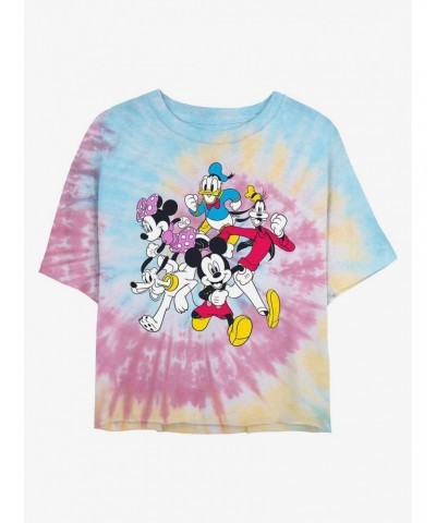 Disney Mickey Mouse Mickey and Friends Tie Dye Crop Girls T-Shirt $8.34 T-Shirts