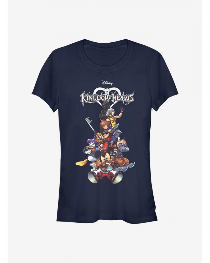 Disney Kingdom Hearts Group With Logo Girls T-Shirt $10.21 T-Shirts