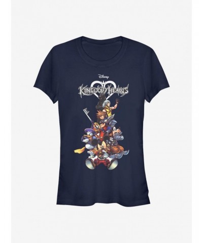 Disney Kingdom Hearts Group With Logo Girls T-Shirt $10.21 T-Shirts