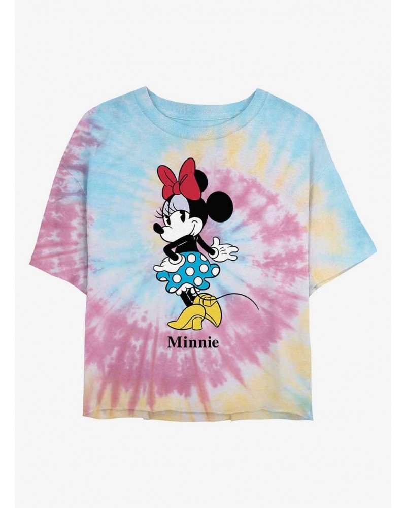 Disney Minnie Mouse Minnie Skirt Tie Dye Crop Girls T-Shirt $11.30 T-Shirts