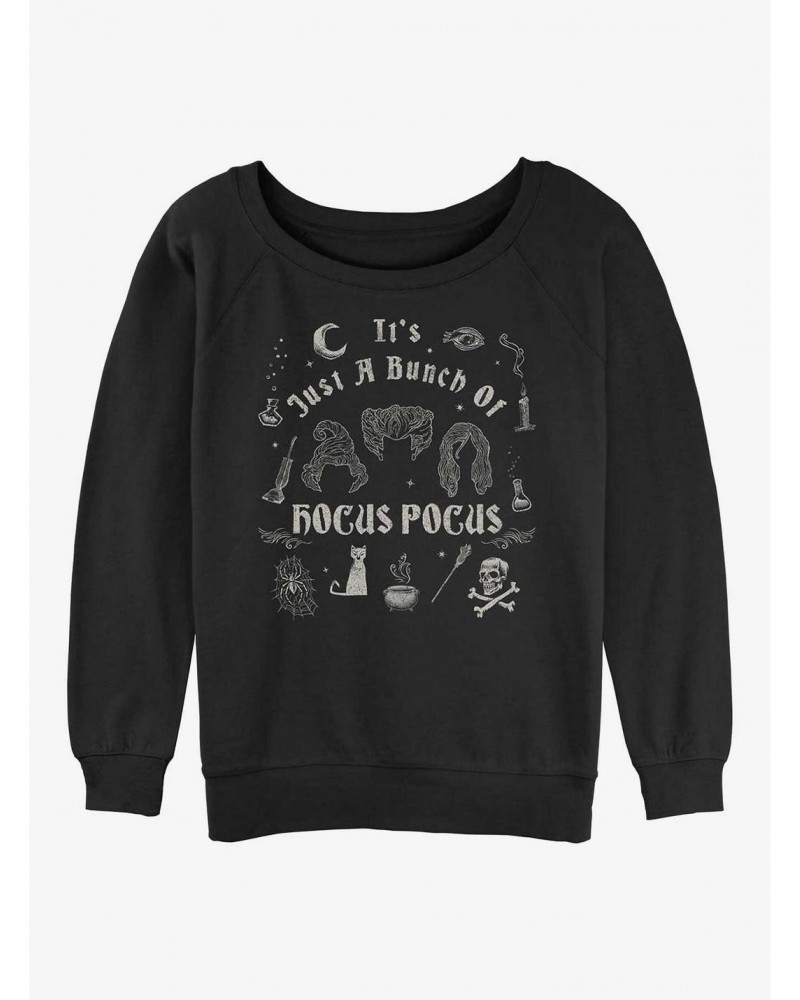 Disney Hocus Pocus A Bunch of Hocus Pocus Girls Slouchy Sweatshirt $11.44 Sweatshirts