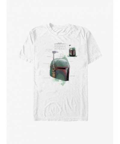 Star Wars The Book Of Boba Fett Helmet Schematic Painted T-Shirt $8.13 T-Shirts