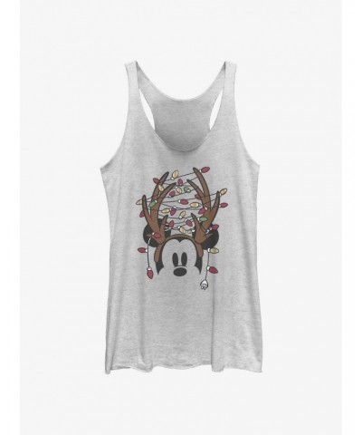 Disney Mickey Mouse Christmas Light Antlers Girls Tank $11.91 Tanks