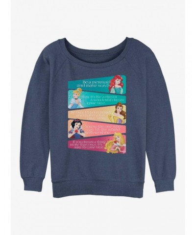 Disney Princesses Princess Adjectives Girls Slouchy Sweatshirt $12.18 Sweatshirts