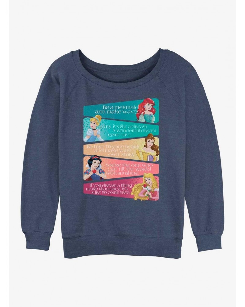 Disney Princesses Princess Adjectives Girls Slouchy Sweatshirt $12.18 Sweatshirts