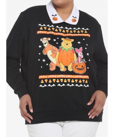 Her Universe Disney Halloween Winnie The Pooh & Friends Collared Girls Sweatshirt Plus Size $15.97 Sweatshirts