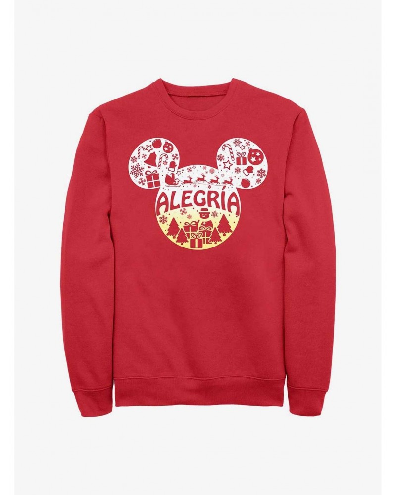 Disney Mickey Mouse Alegria Joy in Spanish Ears Sweatshirt $15.50 Sweatshirts