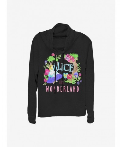 Disney Alice In Wonderland Neon Alice Cowlneck Long-Sleeve Girls Top $21.10 Tops