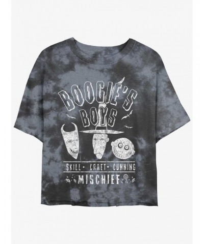 Disney The Nightmare Before Christmas Boogie's Boys Tie-Dye Girls Crop T-Shirt $10.69 T-Shirts