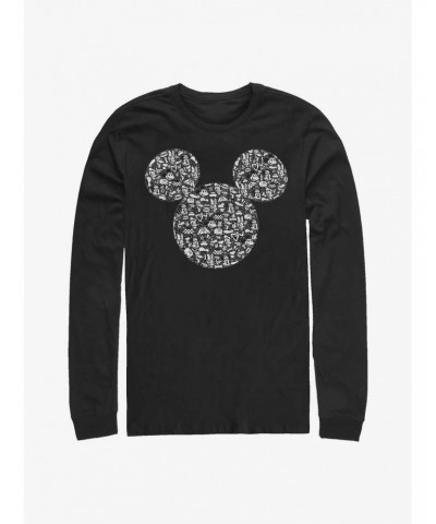 Disney Mickey Mouse Mickey Icons Fill Long-Sleeve T-Shirt $10.53 T-Shirts