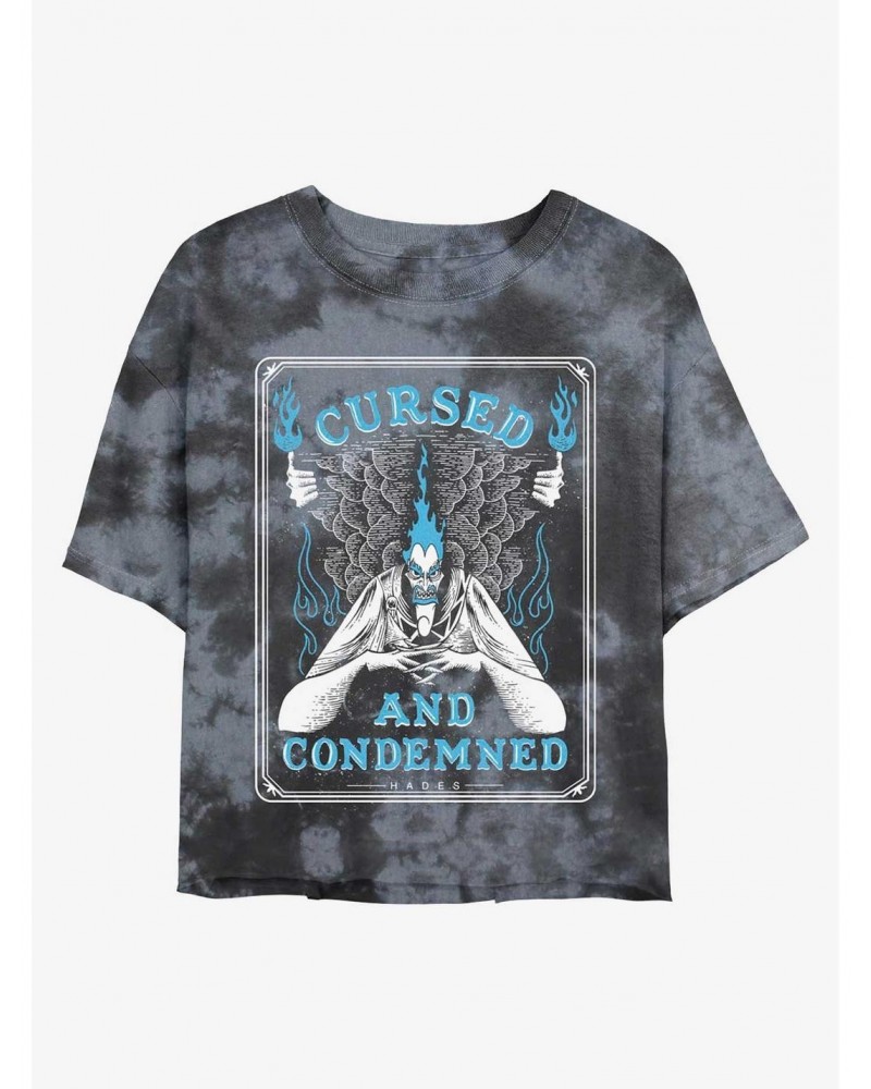 Disney Hercules Hades Cursed and Condemned Tie-Dye Girls Crop T-Shirt $13.01 T-Shirts