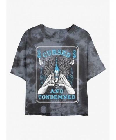 Disney Hercules Hades Cursed and Condemned Tie-Dye Girls Crop T-Shirt $13.01 T-Shirts