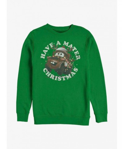 Disney Pixar Cars A Mater Christmas Crew Sweatshirt $14.02 Sweatshirts