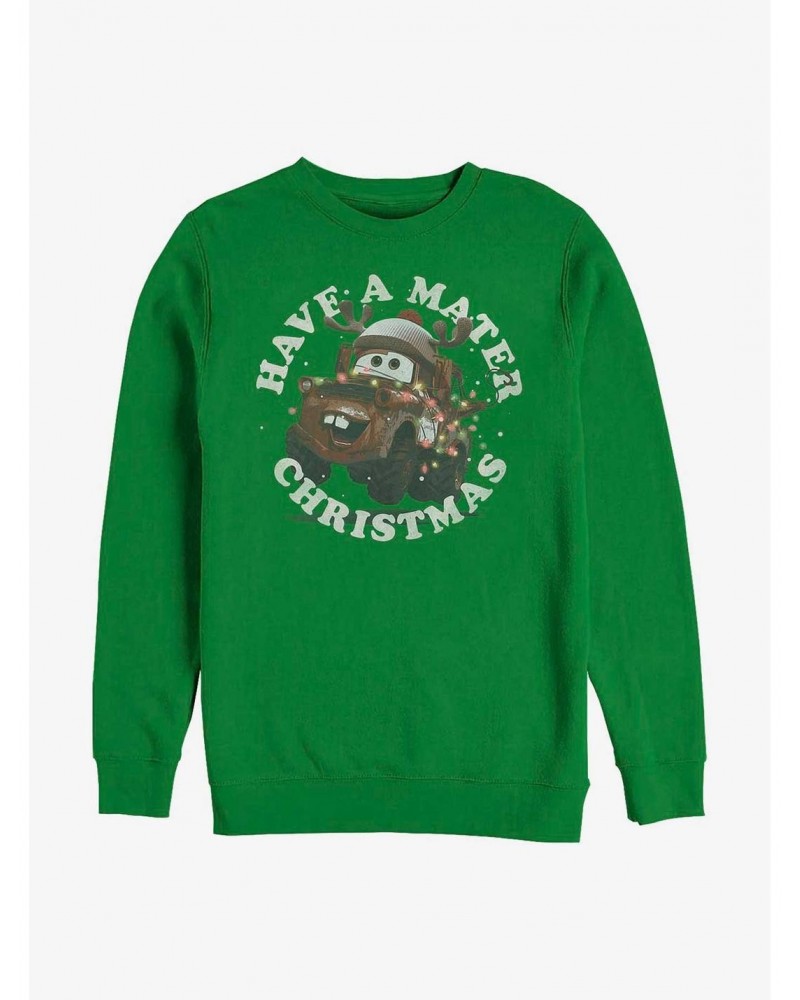 Disney Pixar Cars A Mater Christmas Crew Sweatshirt $14.02 Sweatshirts