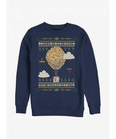 Disney Up Ugly Christmas Sweater Pattern Sweatshirt $14.76 Sweatshirts