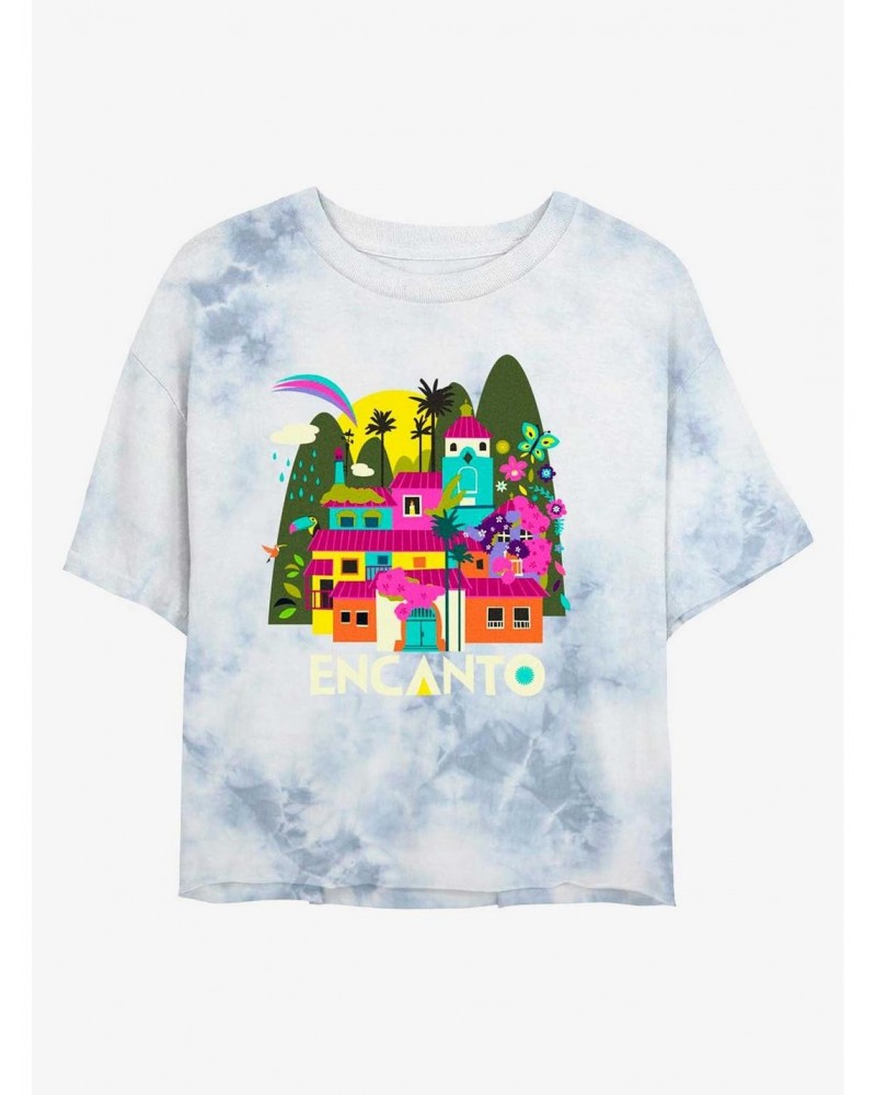 Disney Encanto Casa Madrigal Tie-Dye Girls Crop T-Shirt $12.43 T-Shirts