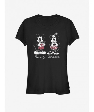 Disney Mickey Mouse And Minnie Mouse Always Forever Girls T-Shirt $11.45 T-Shirts