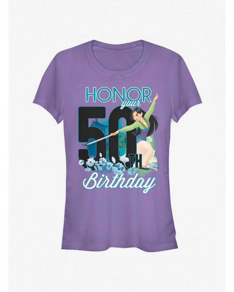 Disney Aladdin Mulan Fifty Birthday Girls T-Shirt $11.45 T-Shirts