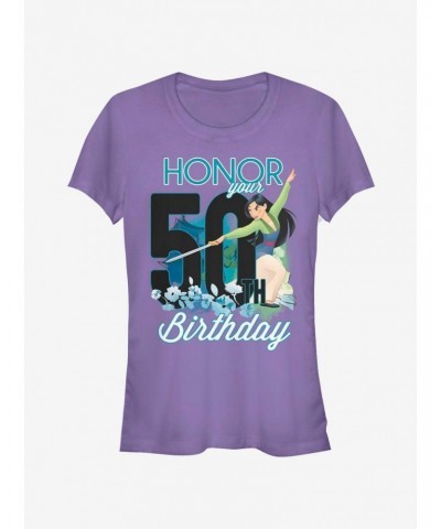 Disney Aladdin Mulan Fifty Birthday Girls T-Shirt $11.45 T-Shirts