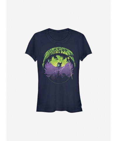 Disney Maleficent Maleficent Castle Flame Outline Girls T-Shirt $11.95 T-Shirts