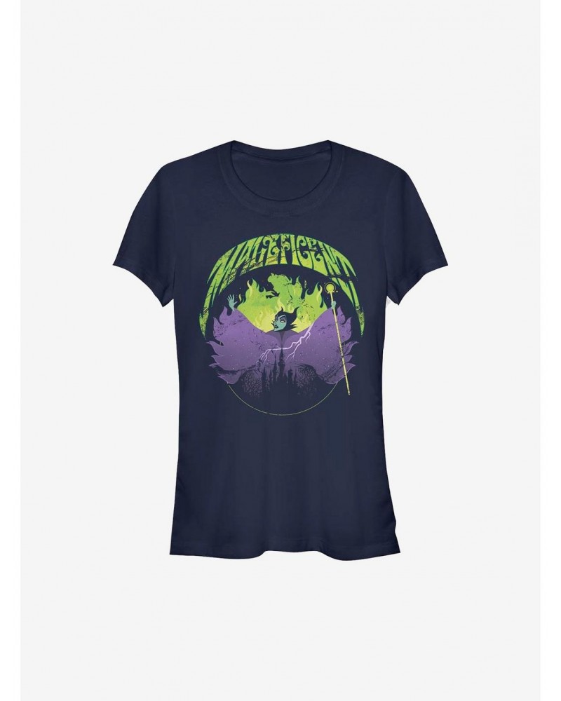 Disney Maleficent Maleficent Castle Flame Outline Girls T-Shirt $11.95 T-Shirts