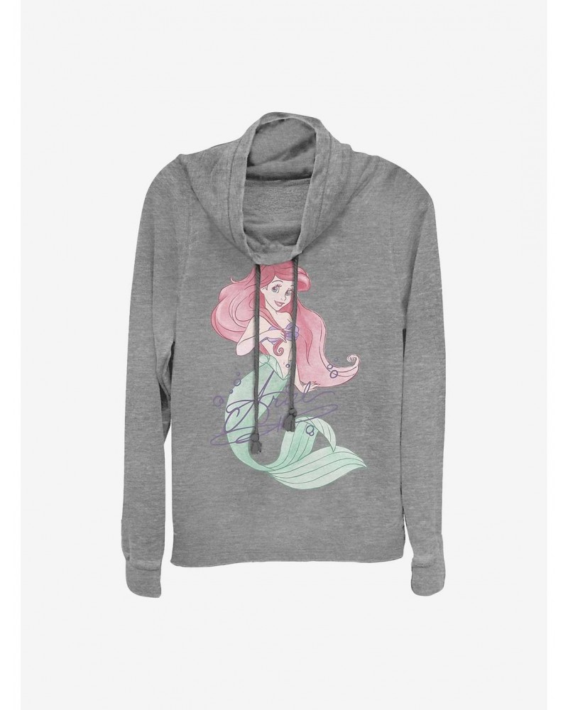 Disney The Little Mermaid Signed Ariel Cowlneck Long-Sleeve Girls Top $18.41 Tops