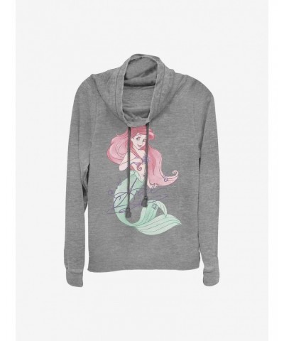 Disney The Little Mermaid Signed Ariel Cowlneck Long-Sleeve Girls Top $18.41 Tops