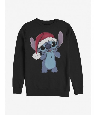 Disney Lilo & Stitch Santa Hat Crew Sweatshirt $17.71 Sweatshirts