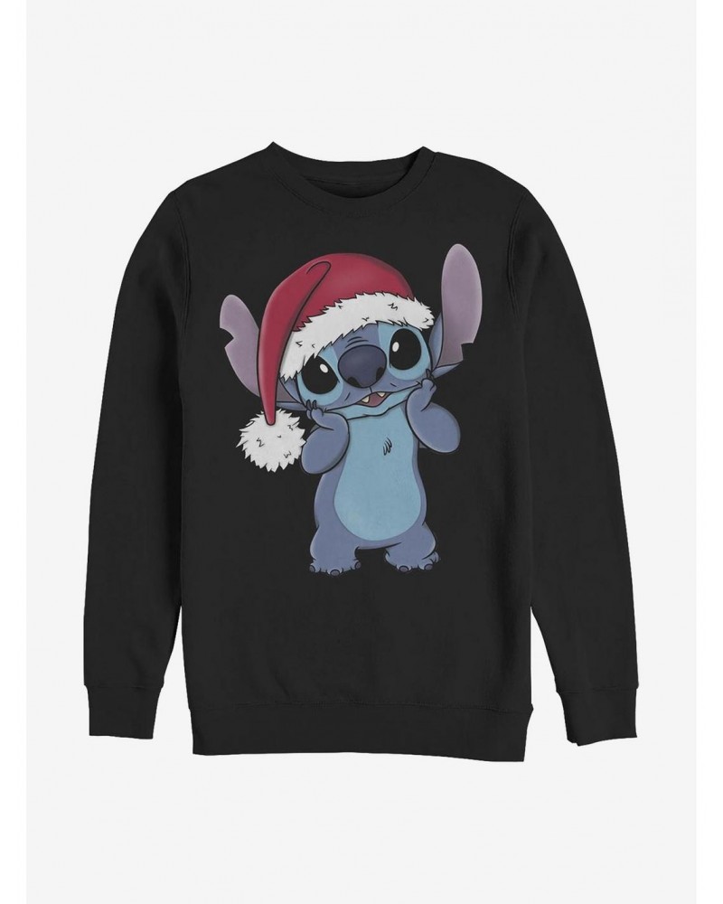 Disney Lilo & Stitch Santa Hat Crew Sweatshirt $17.71 Sweatshirts