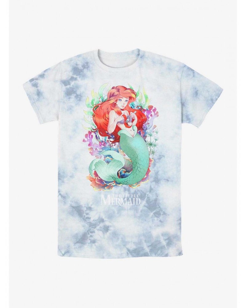 Disney The Little Mermaid Anime Style Ariel Tie-Dye T-Shirt $8.29 T-Shirts