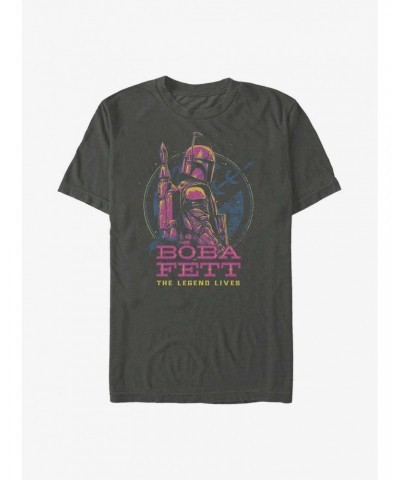 Star Wars The Book Of Boba Fett Neon Boba T-Shirt $7.89 T-Shirts