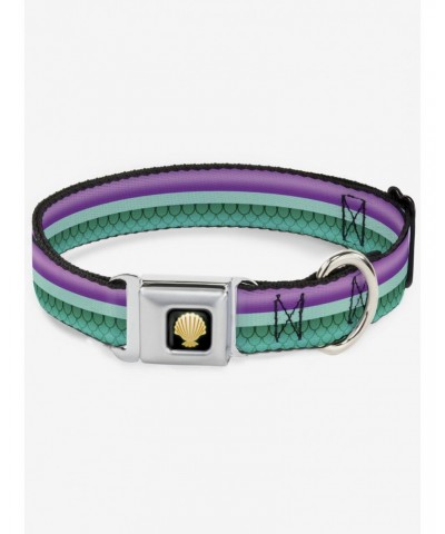 Disney The Little Mermaid Stripe Shell Seatbelt Buckle Dog Collar $9.21 Pet Collars