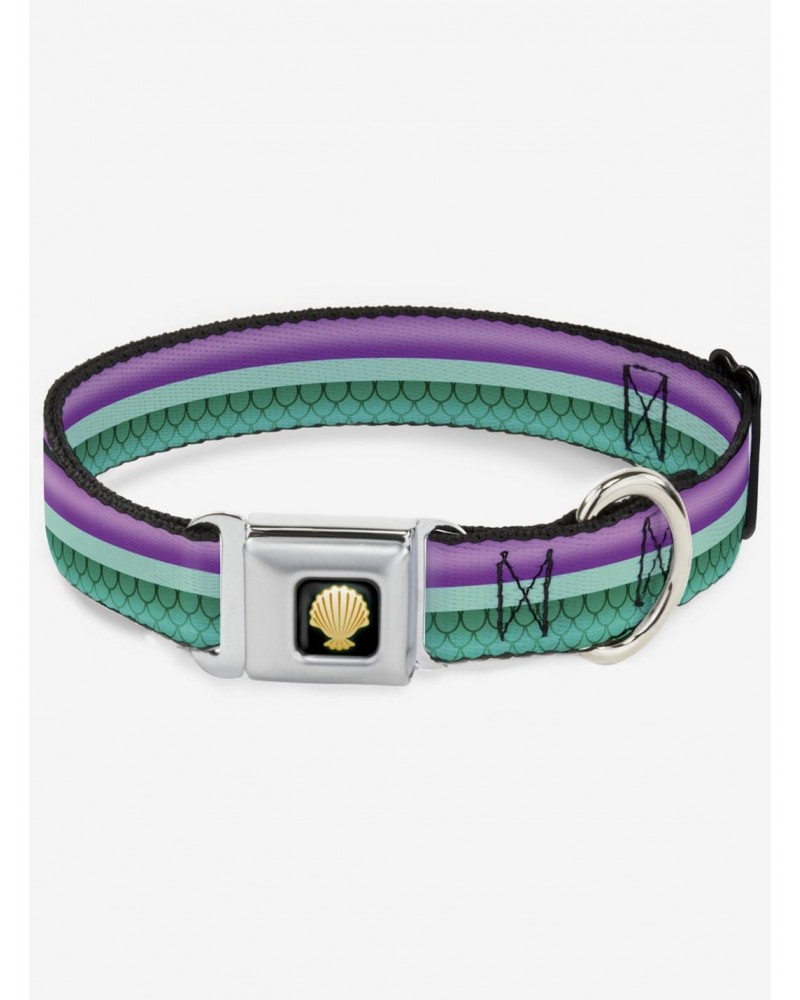 Disney The Little Mermaid Stripe Shell Seatbelt Buckle Dog Collar $9.21 Pet Collars