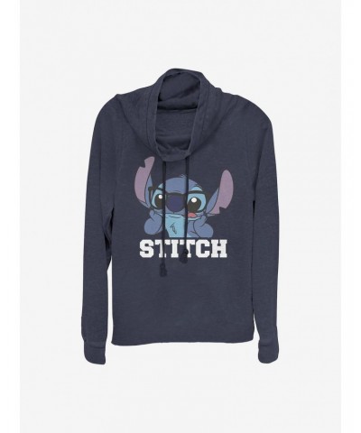 Disney Lilo & Stitch Stitch Cowlneck Long-Sleeve Girls Top $16.61 Tops