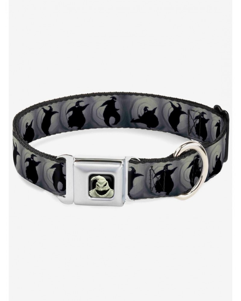 Nightmare Before Christmas Oogie Boogie Silhouette Poses Gray Black Seatbelt Buckle Dog Collar $7.33 Pet Collars