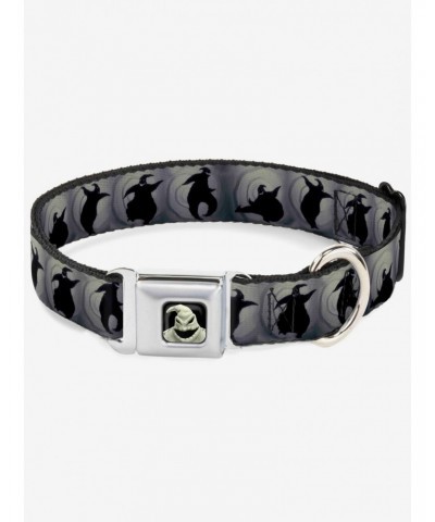 Nightmare Before Christmas Oogie Boogie Silhouette Poses Gray Black Seatbelt Buckle Dog Collar $7.33 Pet Collars