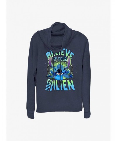 Disney Lilo & Stitch Inner Alien Cowl Neck Long-Sleeve Top $18.86 Tops