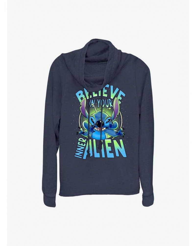 Disney Lilo & Stitch Inner Alien Cowl Neck Long-Sleeve Top $18.86 Tops