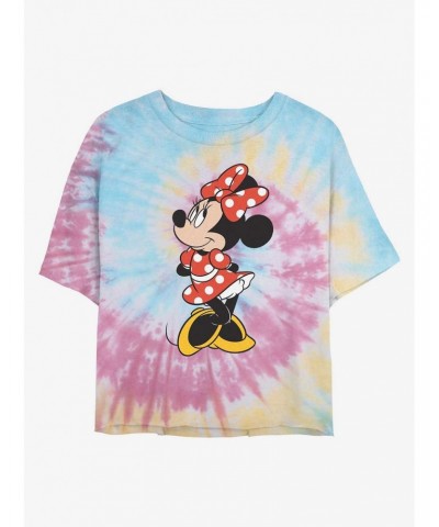 Disney Minnie Mouse Classic Minnie Tie Dye Crop Girls T-Shirt $8.61 T-Shirts