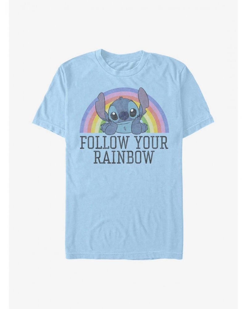 Disney Lilo & Stitch Follow Your Rainbow T-Shirt $11.71 T-Shirts