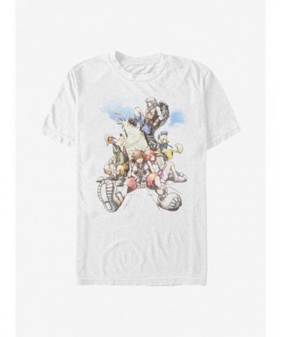 Disney Kingdom Hearts Group In The Clouds T-Shirt $9.80 T-Shirts